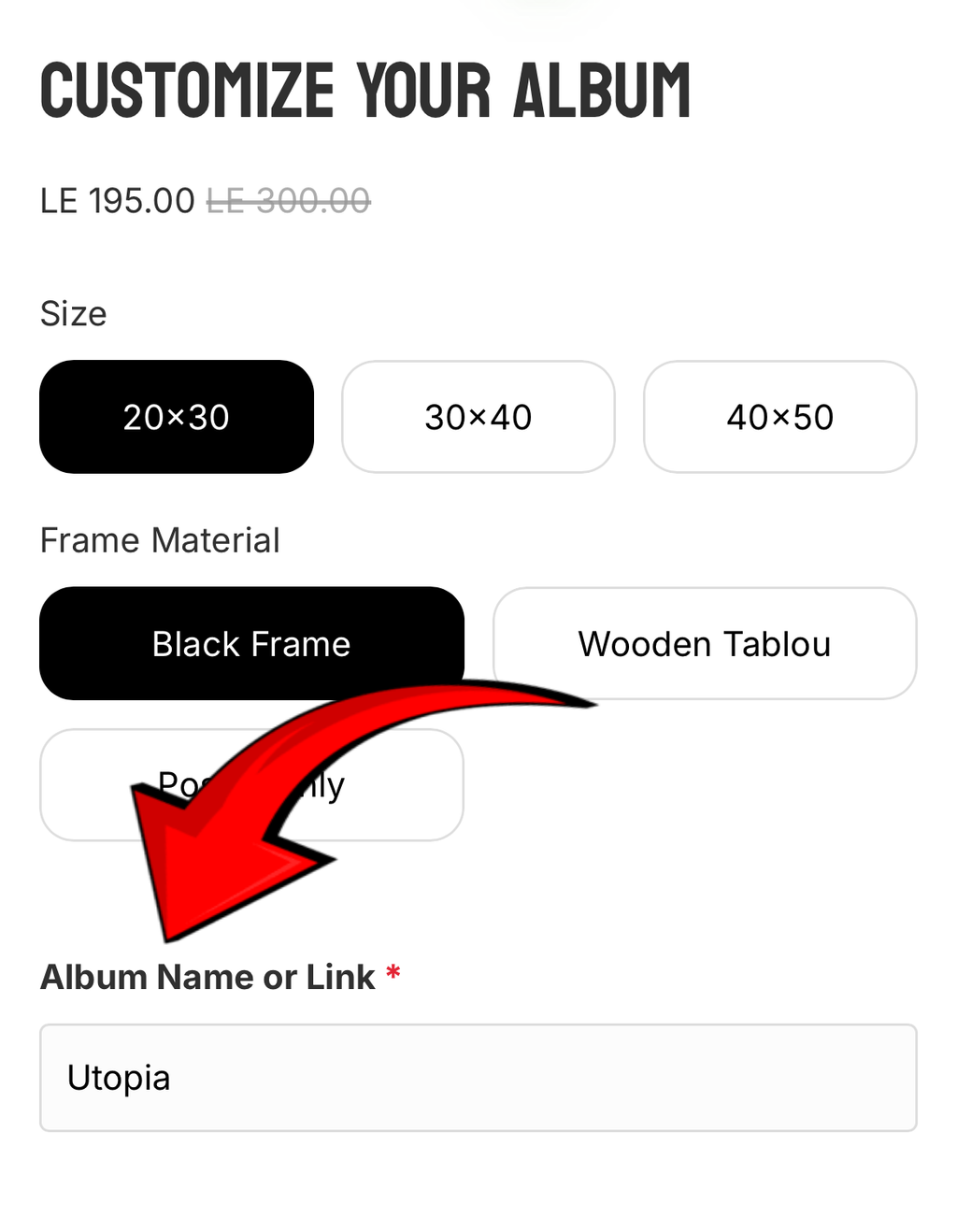 Customize Your Album