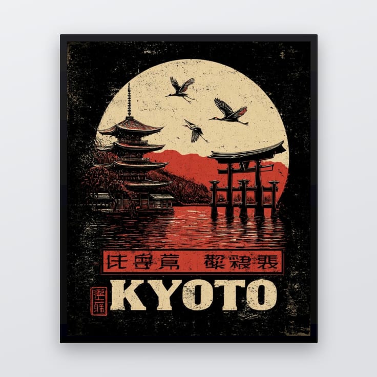 Kyoto Japan Sunset Birds